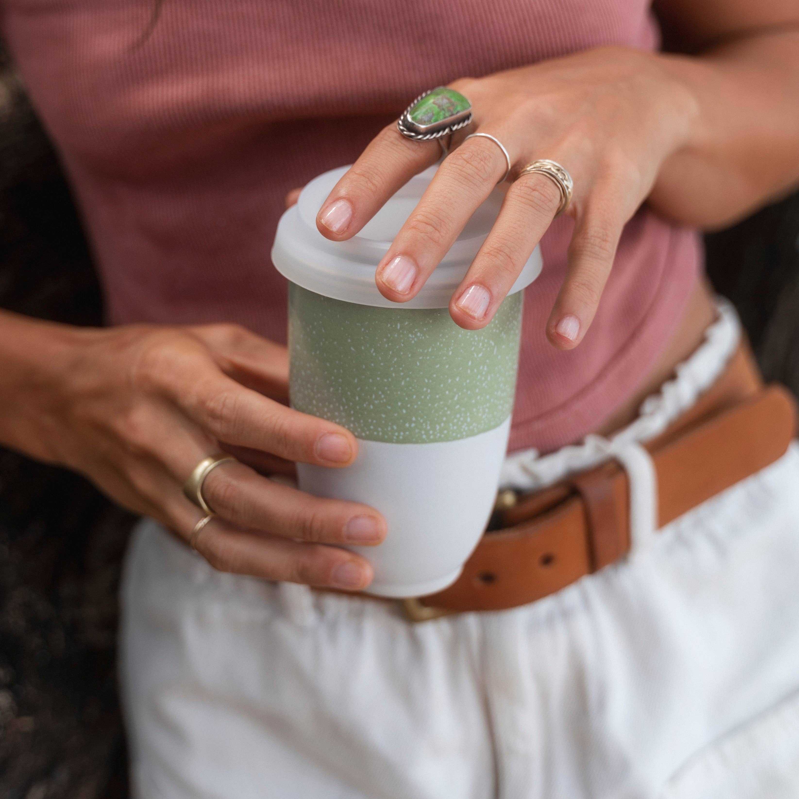 12oz Ceramic Mug with Sleeve and Lid