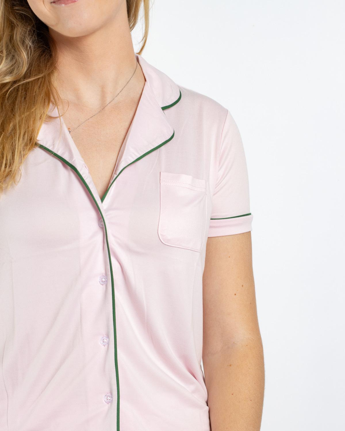 Allie Short Sleeve Button Up Sleep Shirt