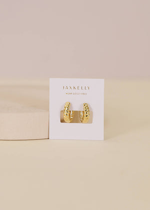 Small Channel Gold Hoop Earrings