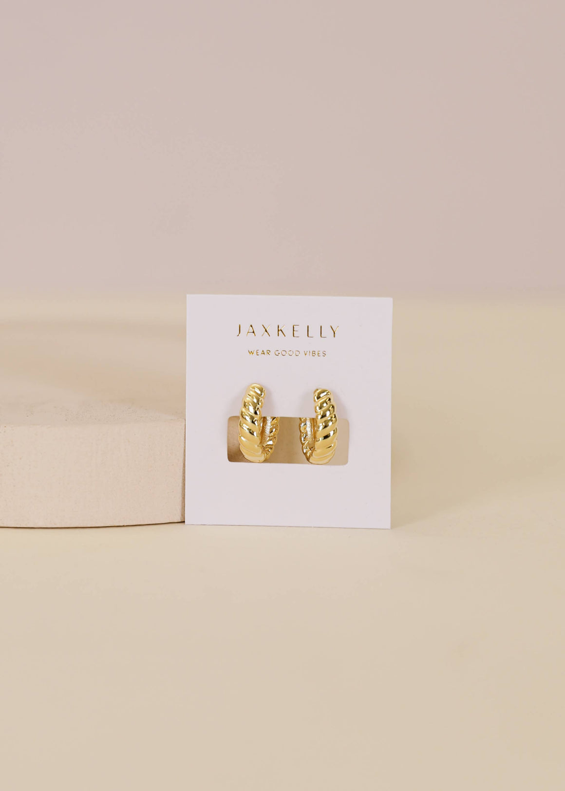 Small Channel Gold Hoop Earrings