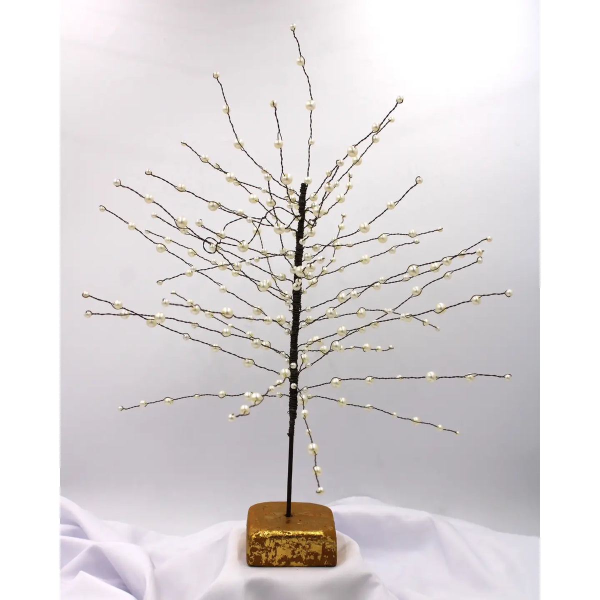 Jeweled Pearl Tree with Gold Base
