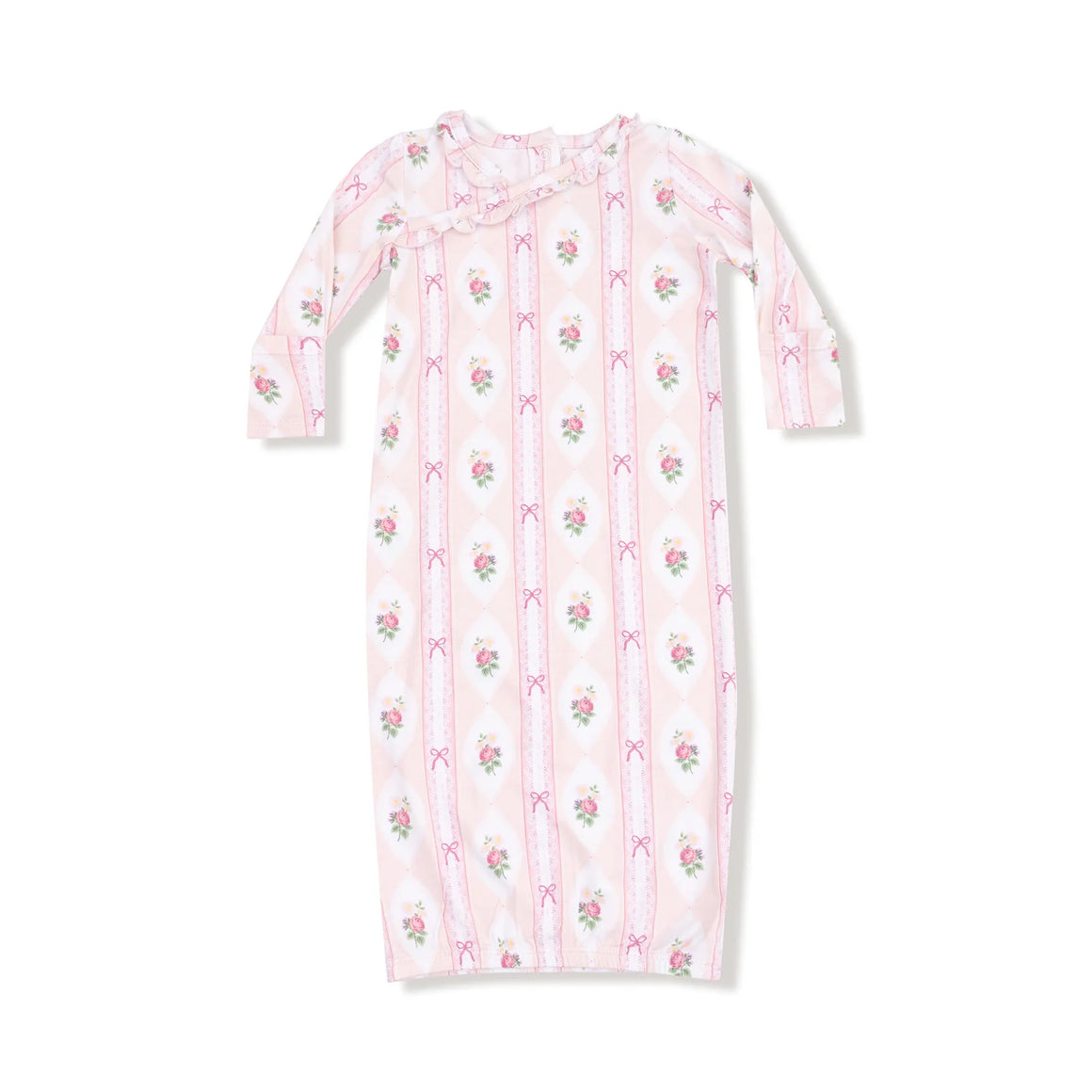 Angel Dear | Ogee Lace Floral Gown & Footie