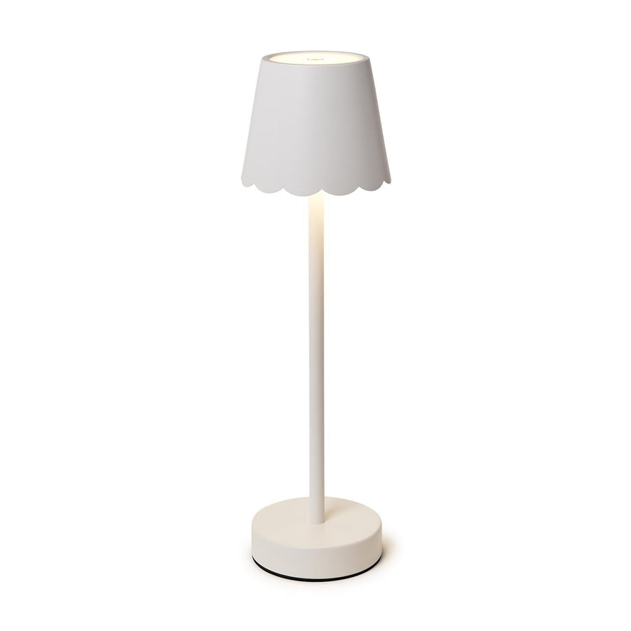 Two's Company | LED Cordless Table Lamp with Scalloped Edge Shade