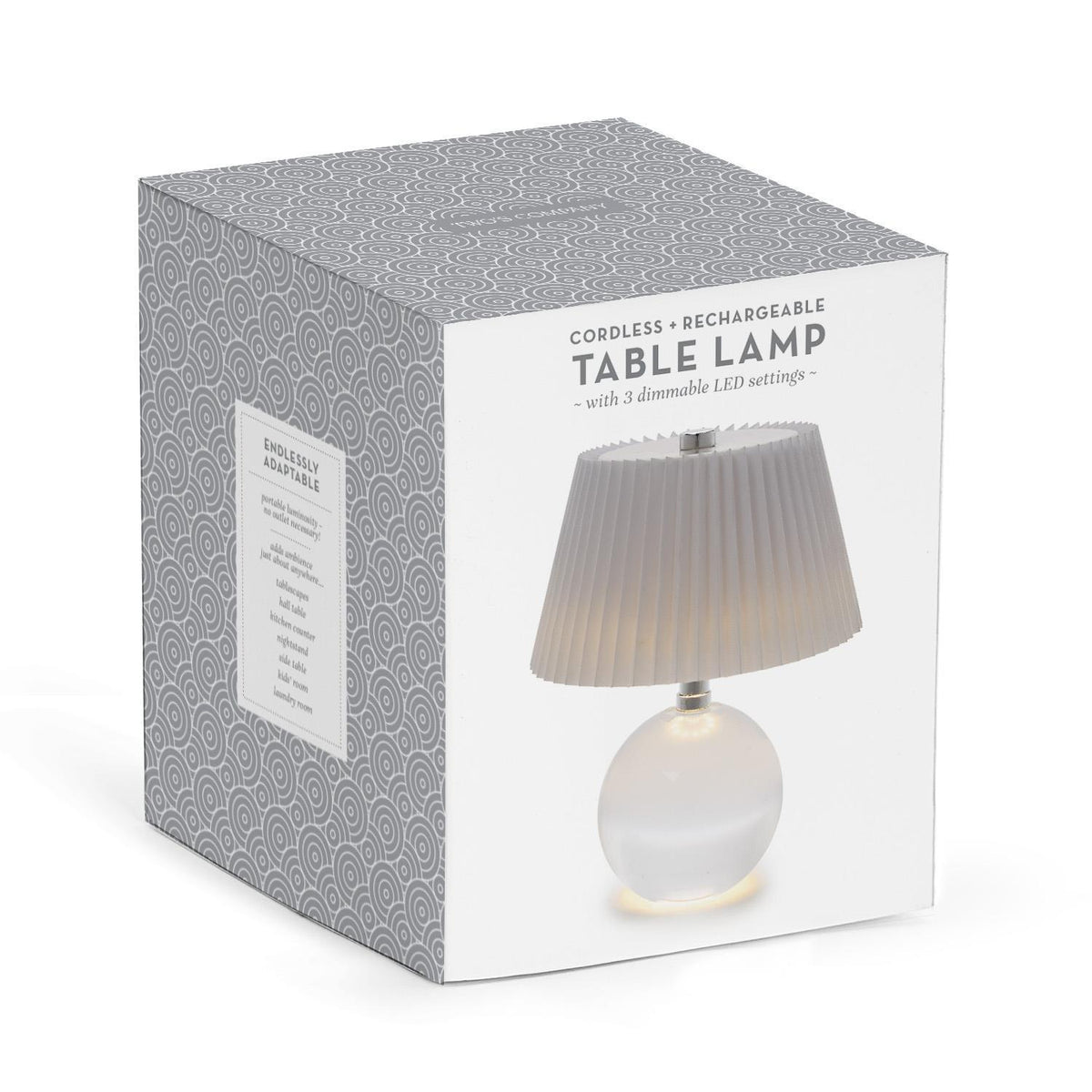 Crystal-Style Glass LED Portable Cordless Table Lamp