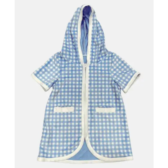 Blue Gingham Boys Swim Cover Up