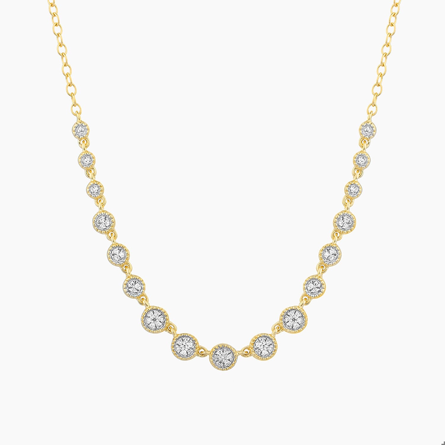 Gold & Diamond Multi Gold Circle Chain Necklace