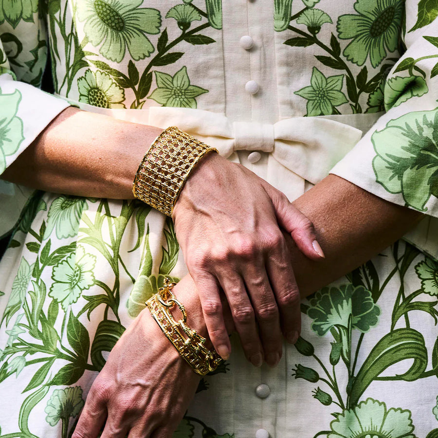 Capucine de Wulf| Veranda Caning Gold Cuff Bracelet