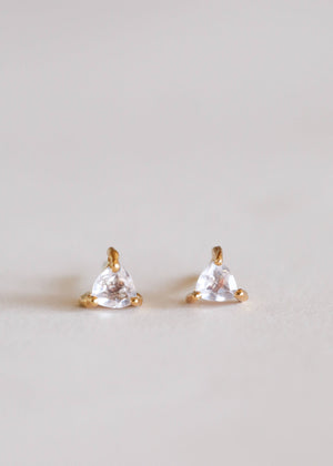 Mini Energy Gem - Rose Quartz - Gold Earrings