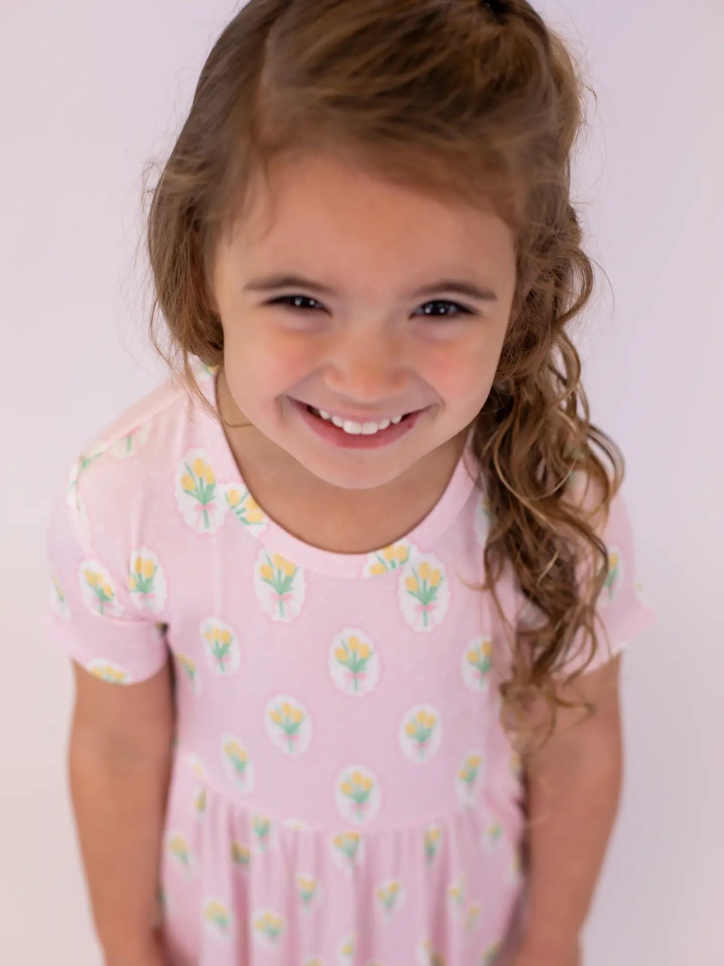 Fancy Tulips Short Sleeve Pocket Dress