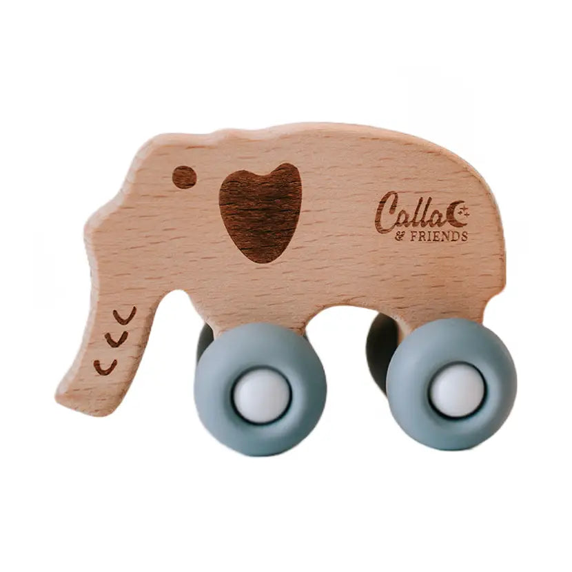Rollin' Friends Silicone & Beechwood Teether Toy