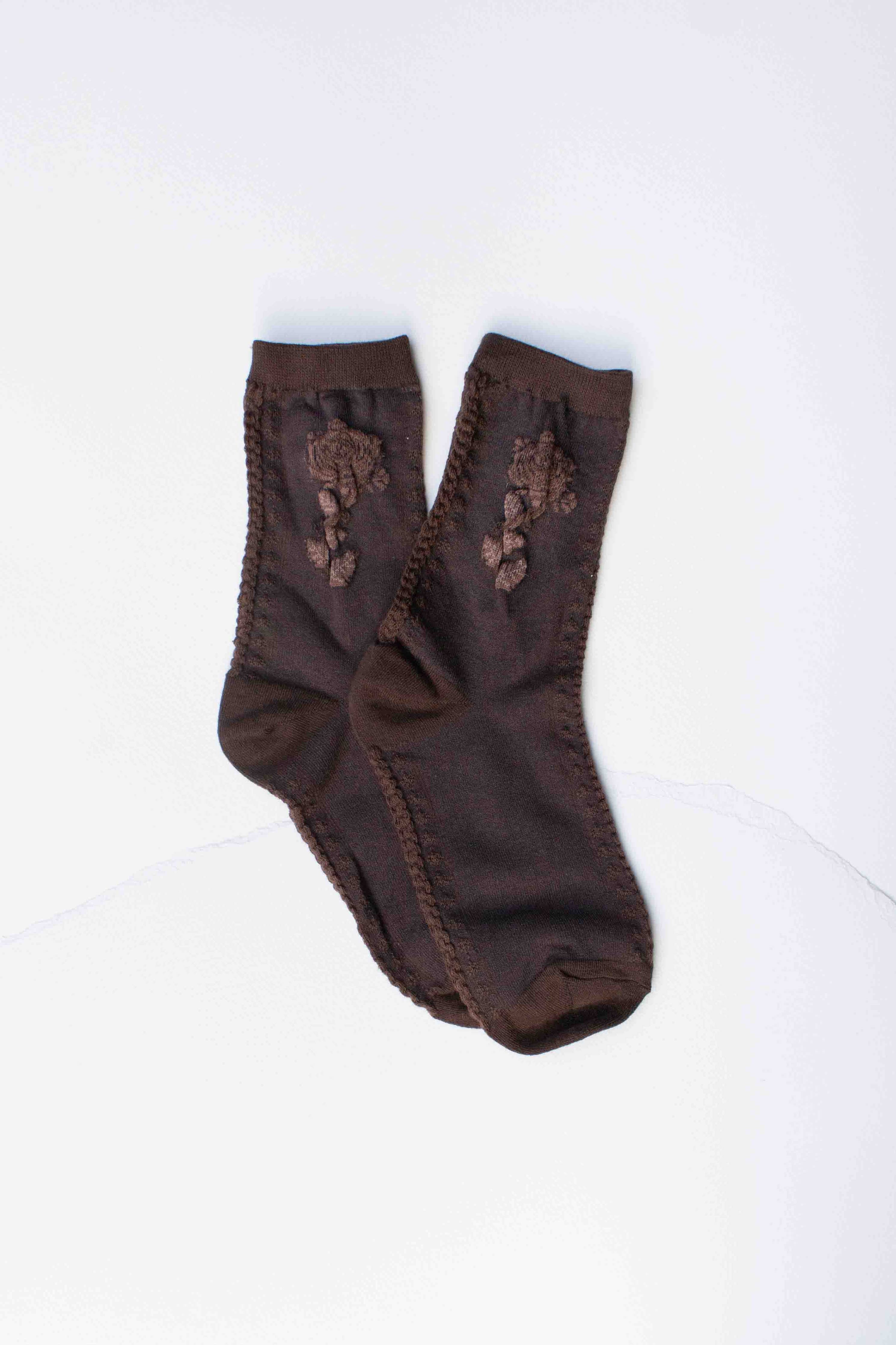 Rose Cotton Blend Socks
