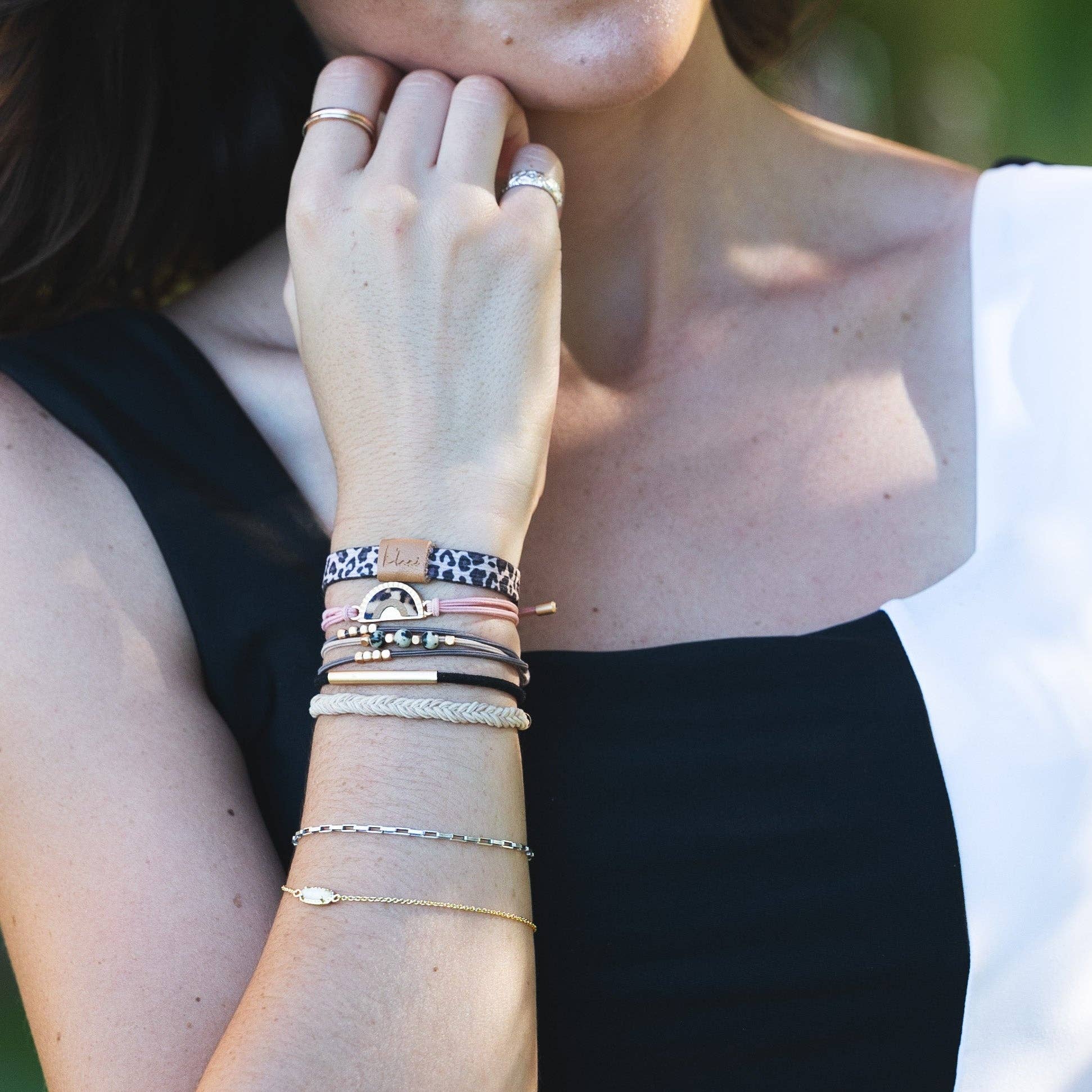 "Wild" Animal Print with Pink Accent Hair Tie Bracelets