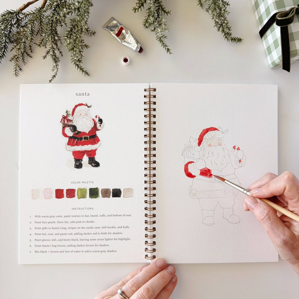 Classic Christmas Truck Watercolor Workbook