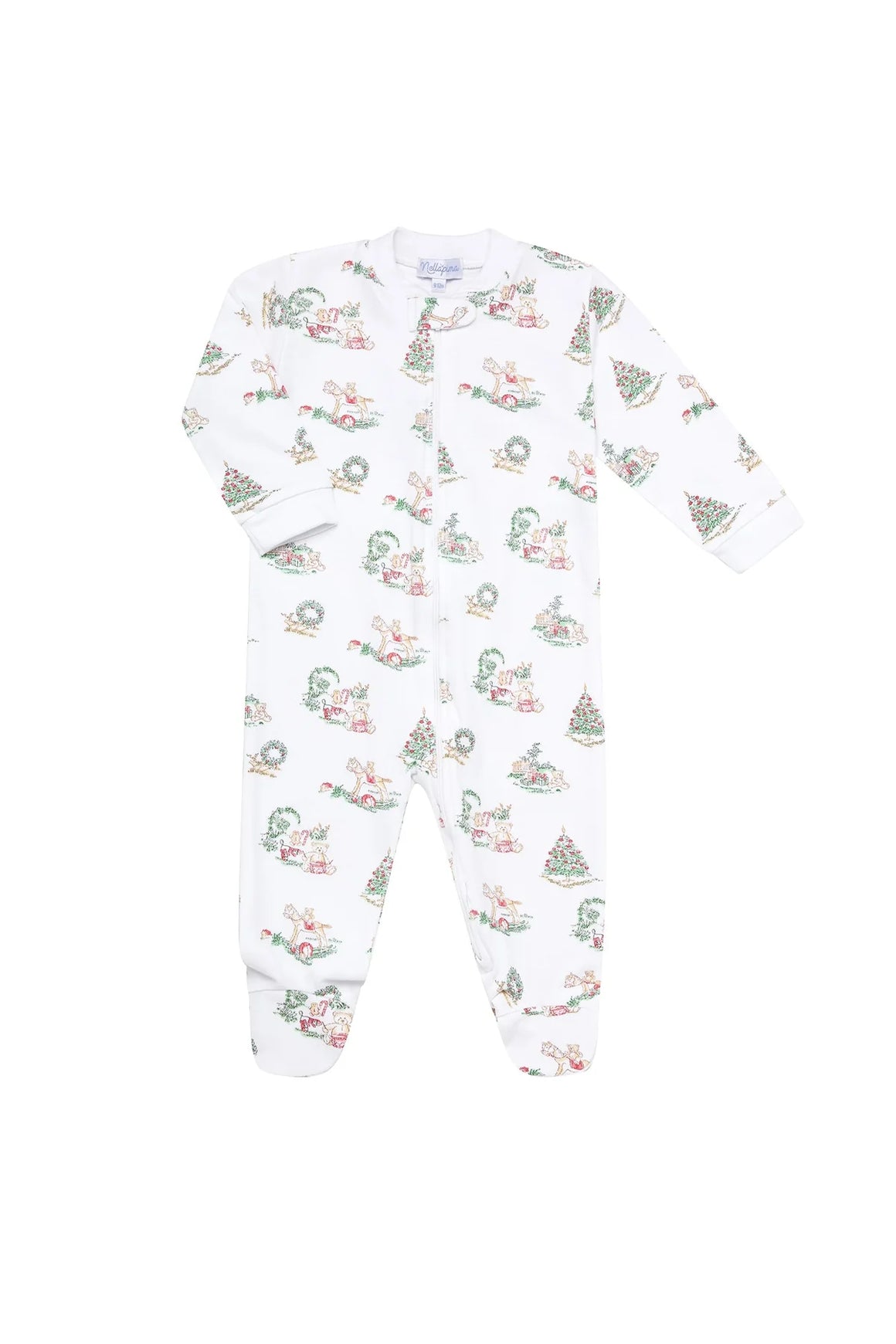 Nellapima | Christmas Toile Zipper Footie