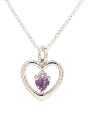 Cherished Moments | Sterling Silver Dancing Heart Birthstone Necklace