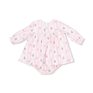Angel Dear | Ogee Lace Floral Box Pleat Dress w/ Diaper Cover