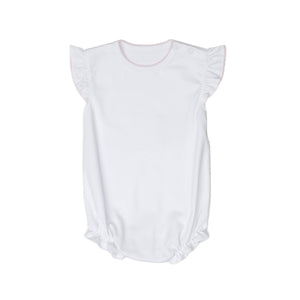 White W/ Pink Moonstitch Pima Bubble