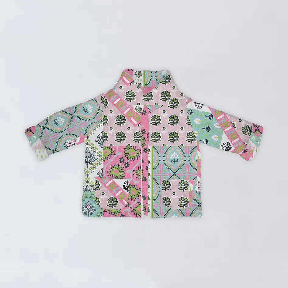 Laramie Patchwork Pastel Quilted Snap Jacket