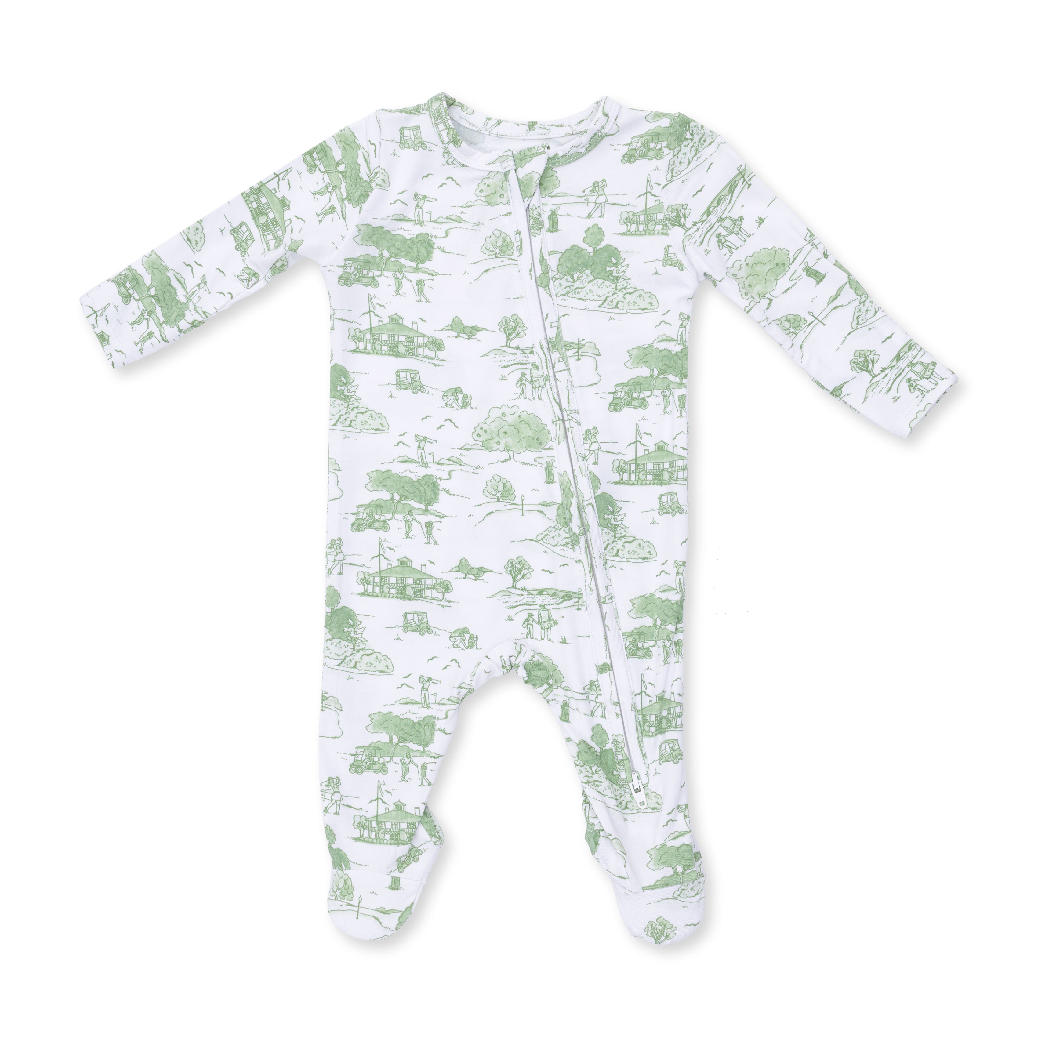 Angel Dear | Golf Toile Green 2 Way Zipper Footie