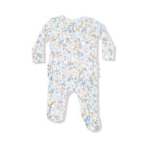 Angel Dear | 2 Way Ruffle Back Zipper Footie - Sweet Rose Calico