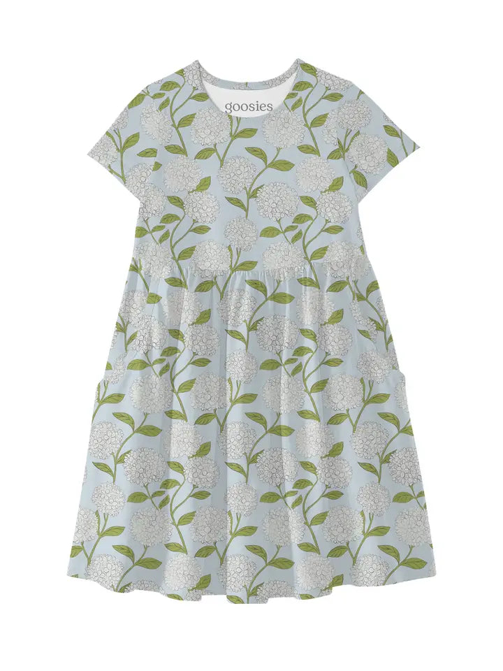 Goosies | Short Sleeve Pocket Dress - Hydrangeas