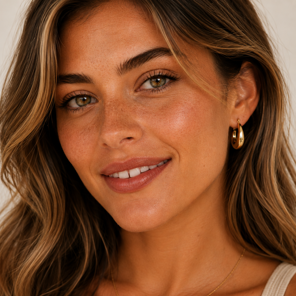Gold Hoop - Sculptural Wide - Earrings