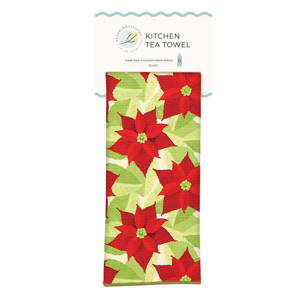 Poinsettia Eco Kitchen Tea Towel