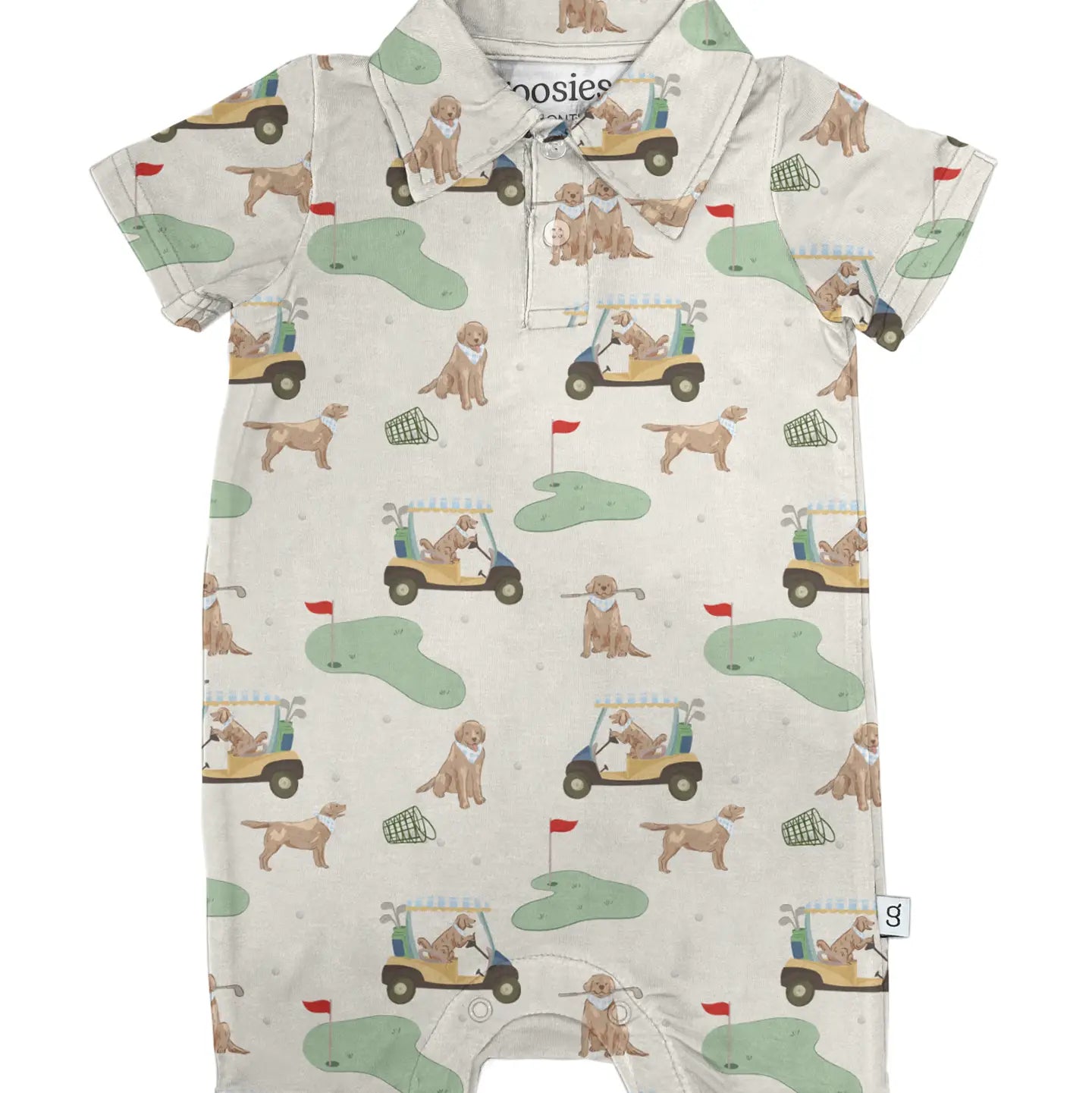 Barks & Birdies Short Sleeve Polo Romper