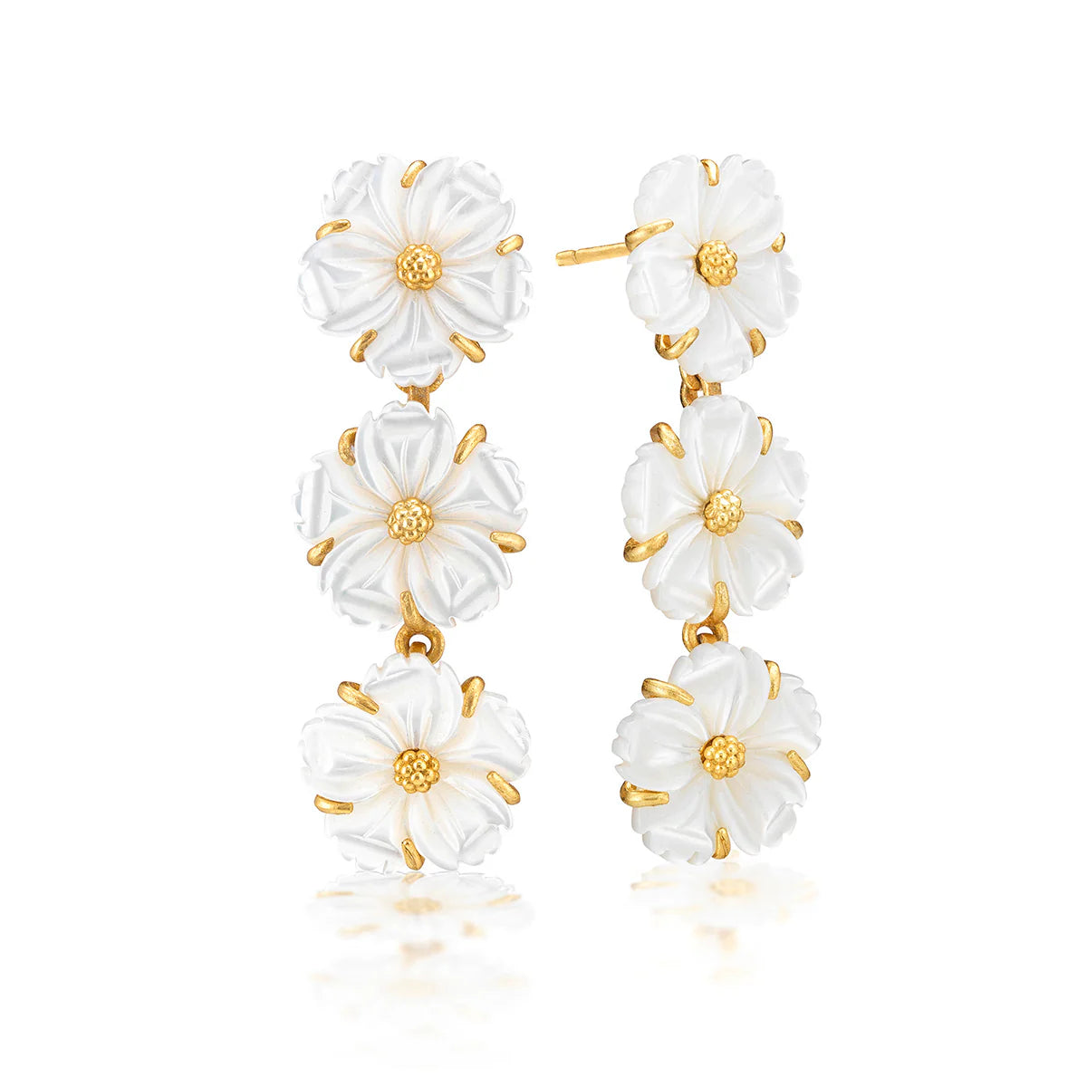 Mermaid Garden Petite Linear Earrings - Mother of Pearl