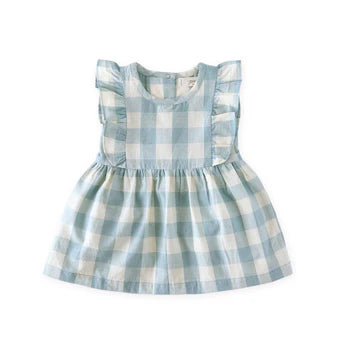 PEHR | Checkmate Flutter Dress - Pond