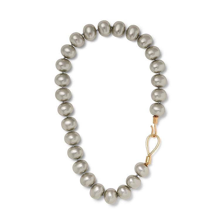 Grey Pebble Pearl Lasso Statement Necklace