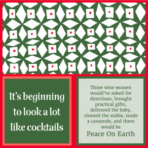 Drinks On Me | Double Sided Cocktail Napkin - Holiday