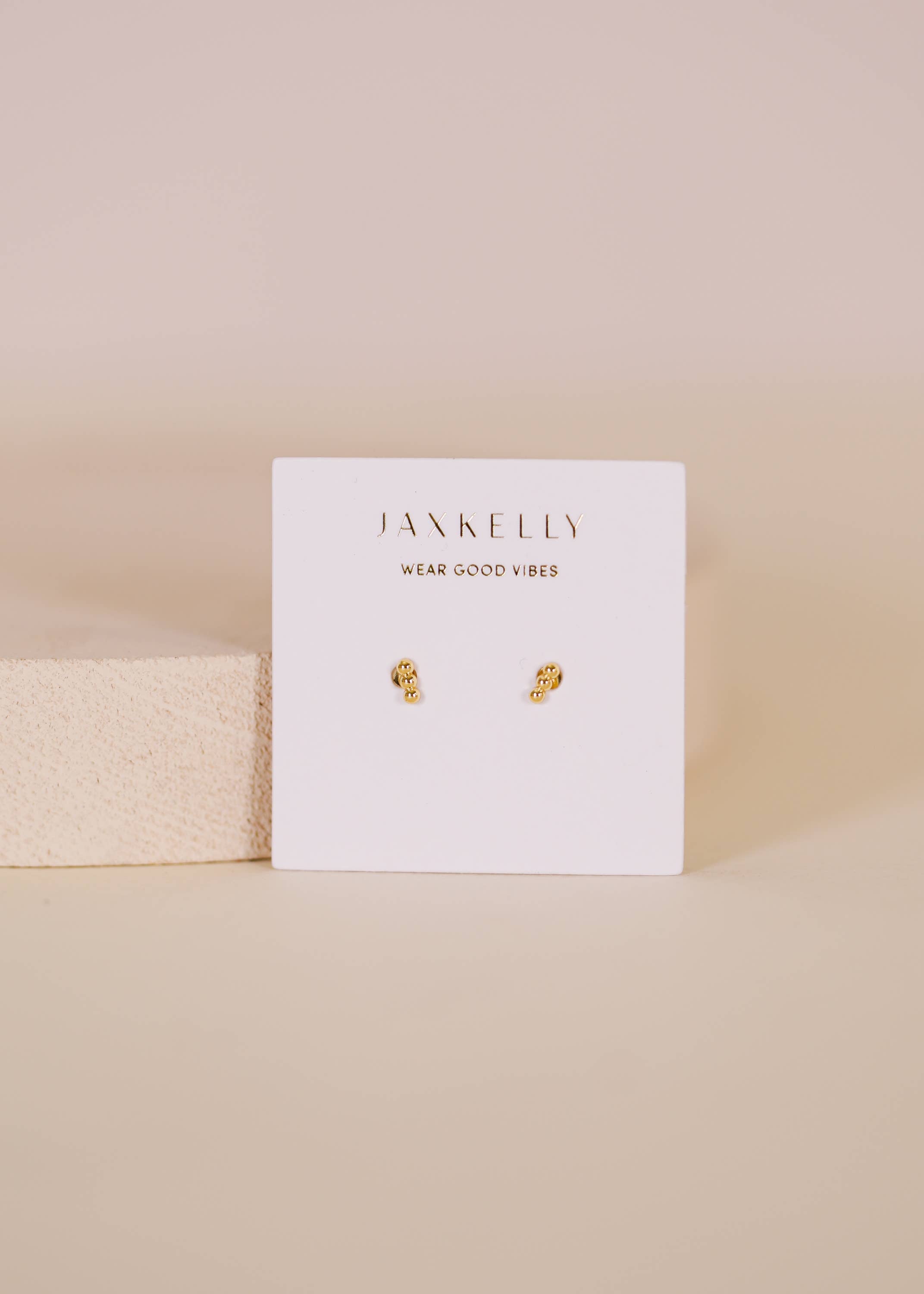 Petite 3 Ball Gold Earrings