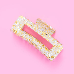 Claw Hair Clip - Large - Pearl + Gold Confetti