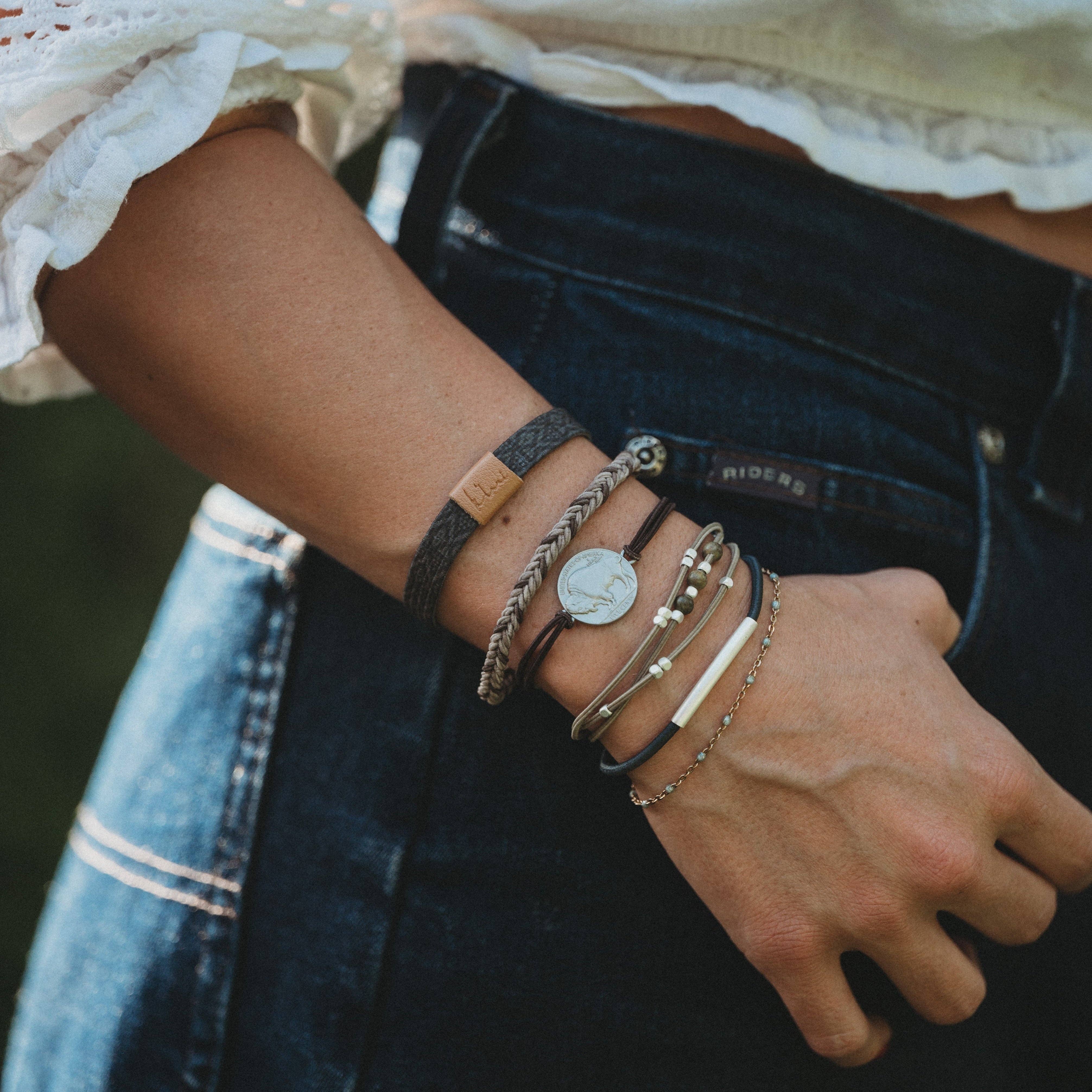 "Roam" Buffalo Charm Hair Tie Bracelets
