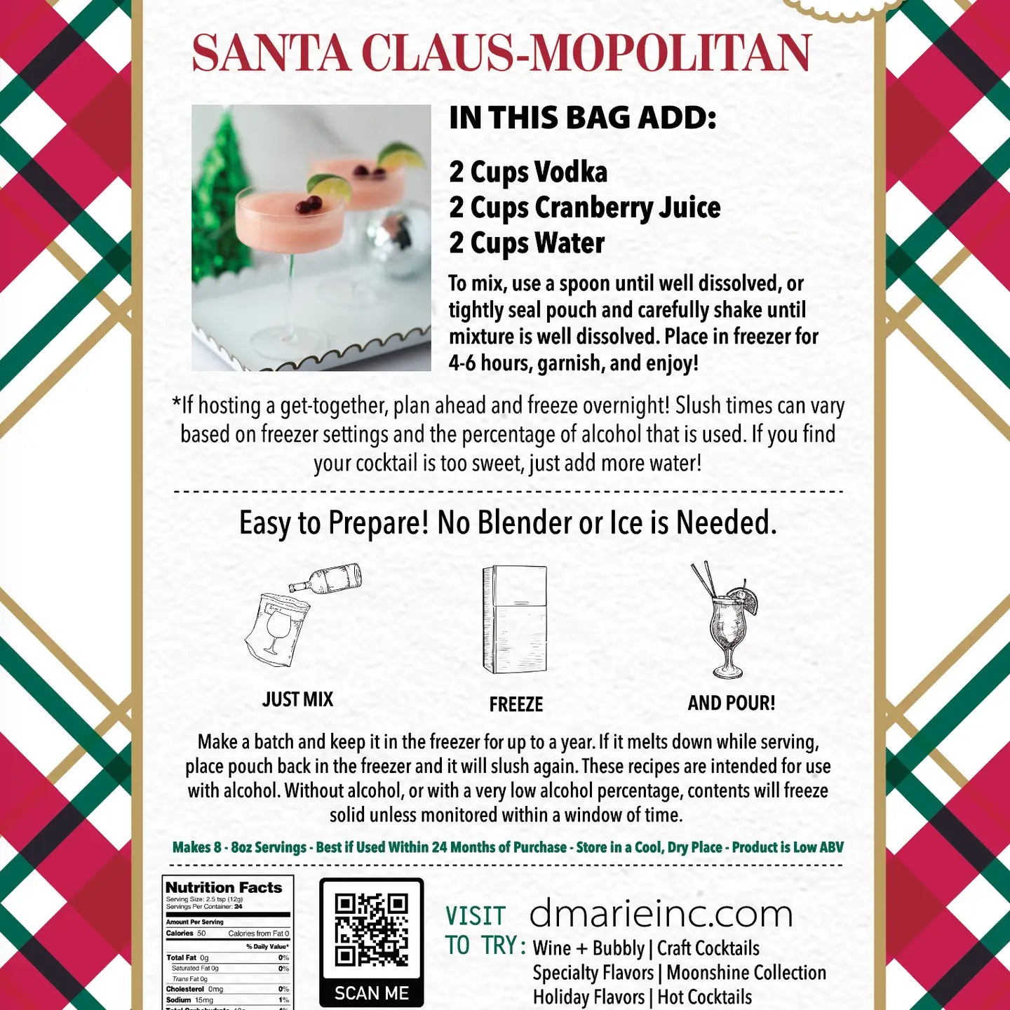 Santa Claus-mopolitan Ready to Freeze Drink Pouch Mix