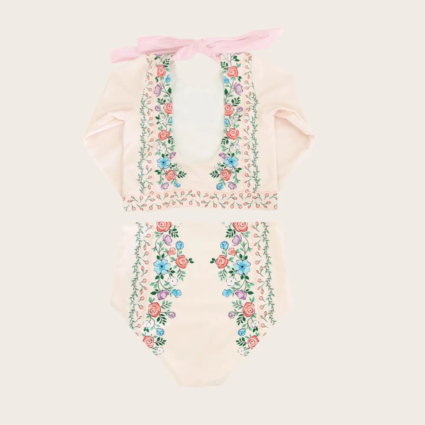 French Riviera Two Piece Long Sleeve Swimsuit