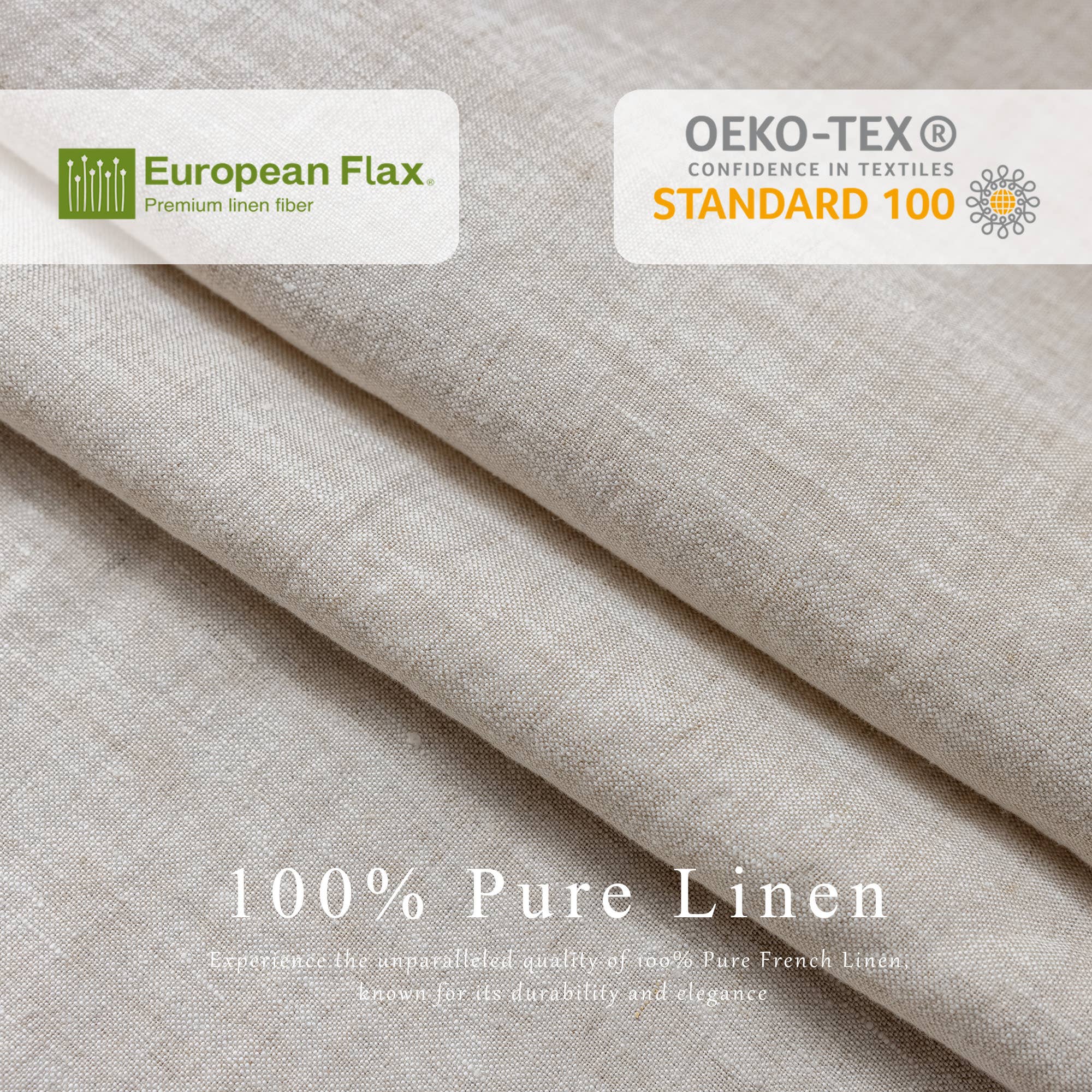 100% Linen Napkins (Set of 4) - 20'' x 20'' - Natural Linen