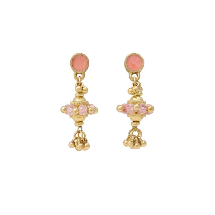 Jeannie Crystal and Enamel Earrings