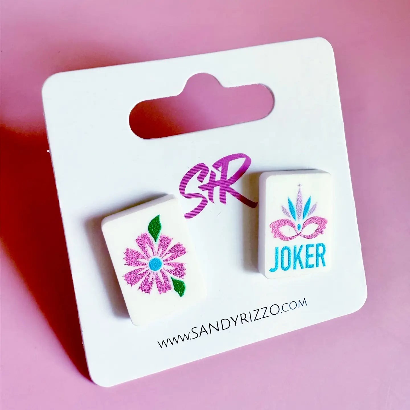 Sandy & Rizzo | Mahjong Joker Stud Earring