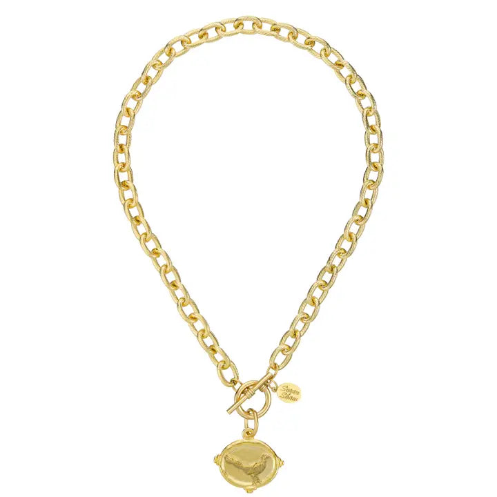Pheasant Bird 16" Heavy Chain Toggle Necklace