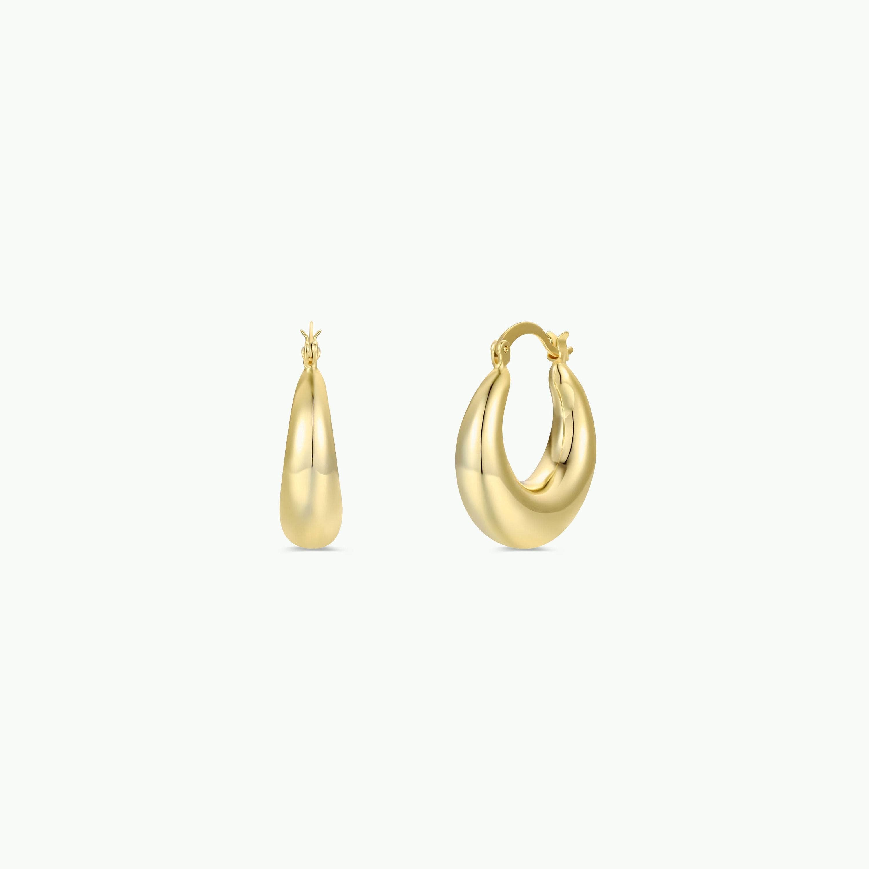 Gold Hoop - Sculptural Wide - Earrings