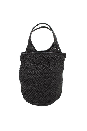 Luca Macrame Diamond and Crochet Straw Handbag