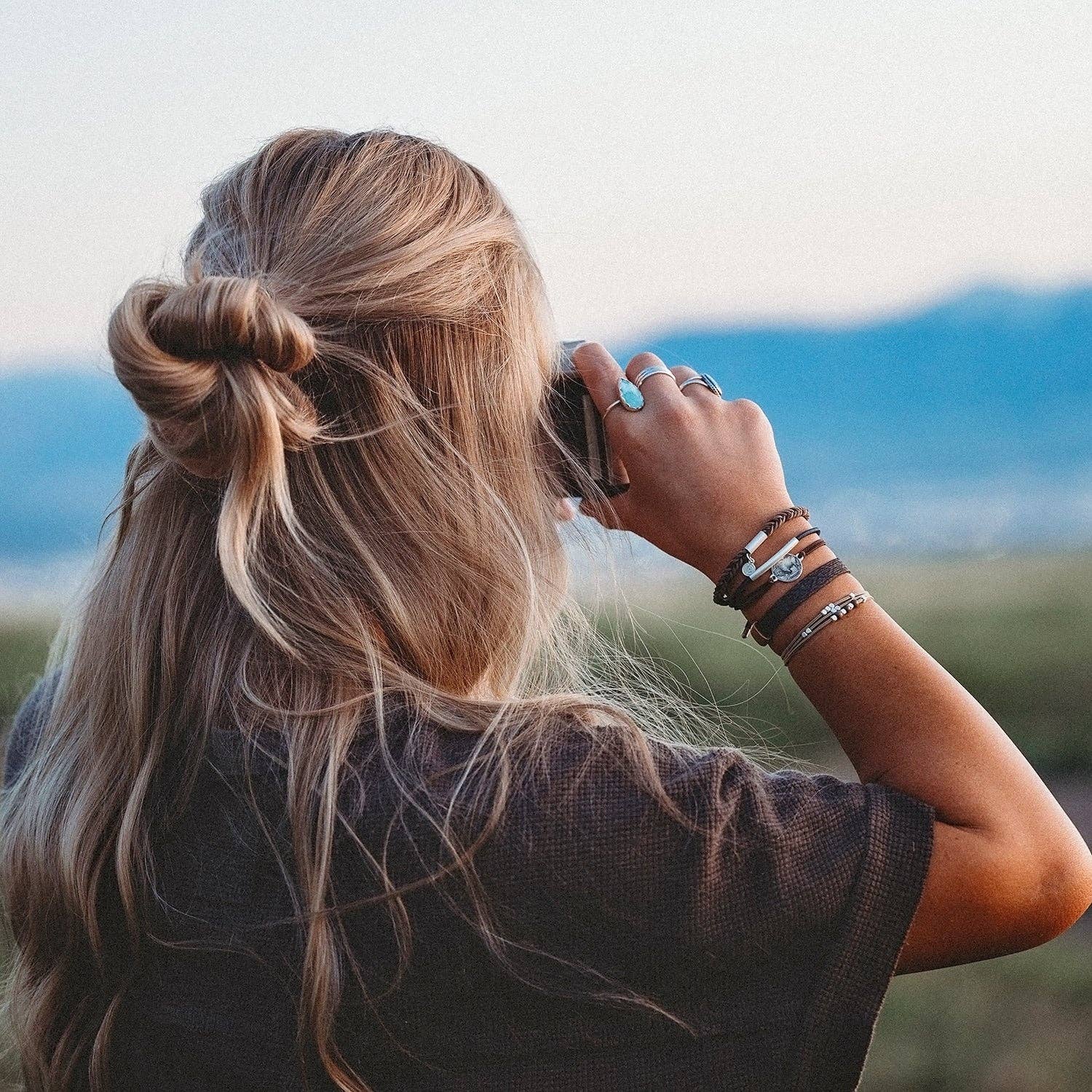 "Roam" Buffalo Charm Hair Tie Bracelets