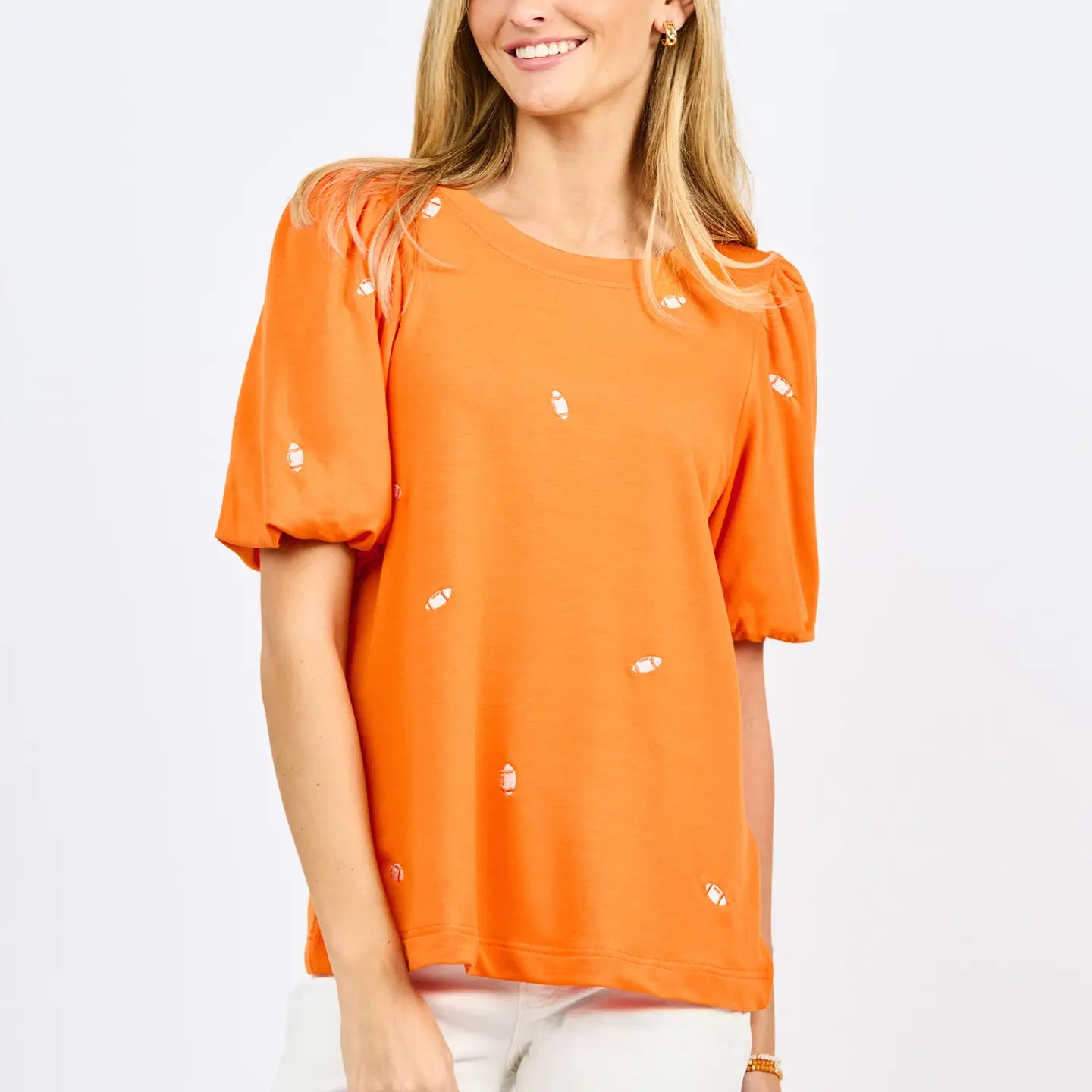 Tina Orange Footballs Top
