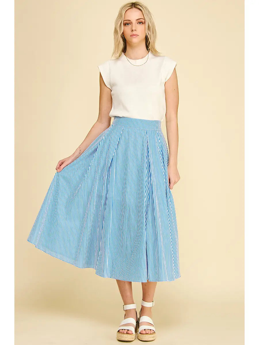 Jill Blue Striped Skirt