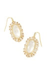 Elle Crystal Frame Gold Drop Earrings