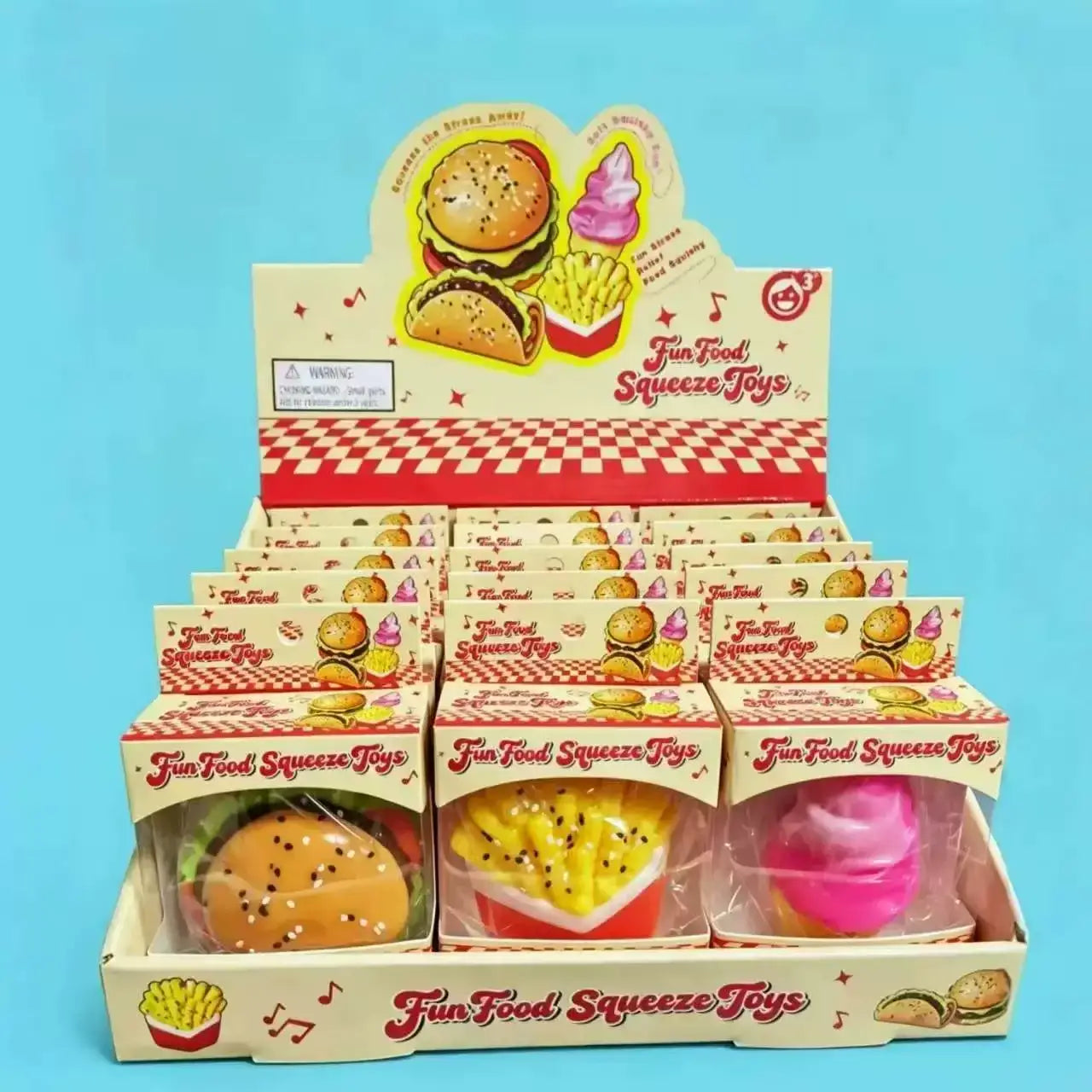 Realistic Burger and Fries Squishy Stress Relief Toy