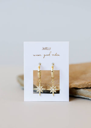 Celestial - Starburst Mini Hoop - Gold Earrings