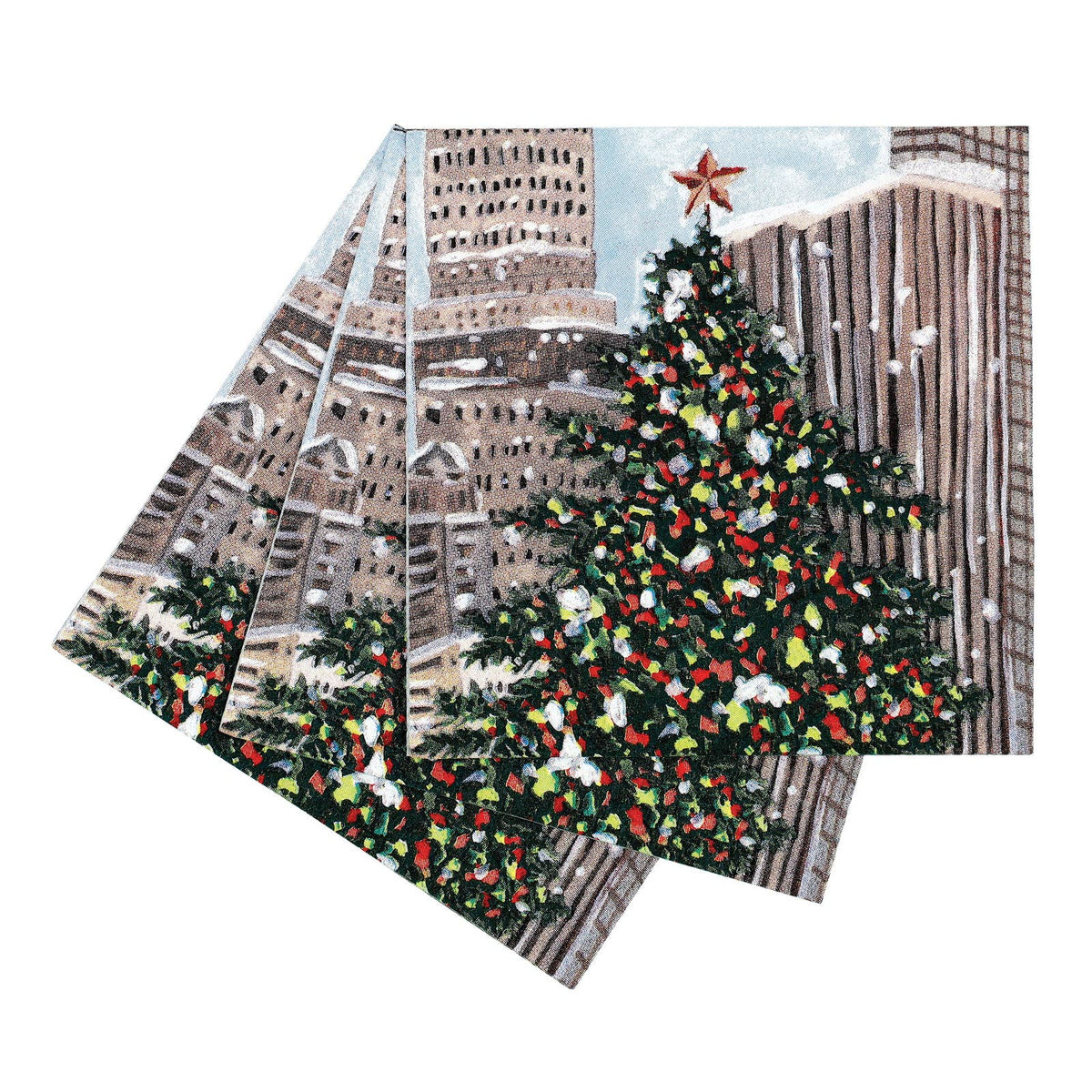 Cityscape Yuletide Paper Cocktail Napkins